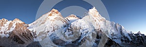 Nightly view of Mount Everest, Lhotse and Nuptse