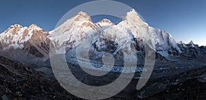 Nightly view of Mount Everest, Lhotse and Nuptse