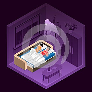 Nightmare Isometric Illustration