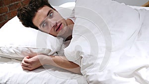 Nightmare, Sleeping Man Awakes by Scary Dream