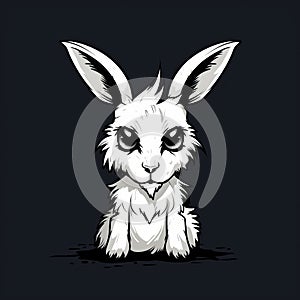 Nightmarish Rabbit: A Harsh Realism Cartoon Illustration