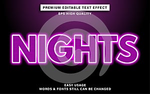 Nights editable text effect photo