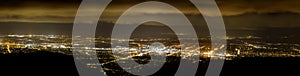 Nightscape Panorama of the City Downtown photo