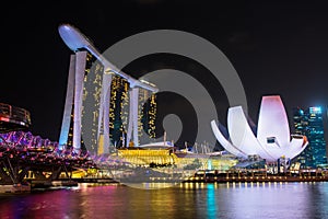 Nightscape of Singapore Marina Bay Sand