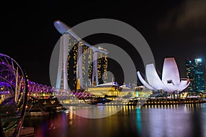 Nightscape of Singapore Marina Bay Sand