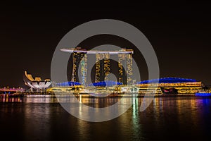 Nightscape of Singapore Marina Bay Sand