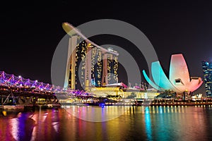 Nightscape of Singapore Marina Bay Sand