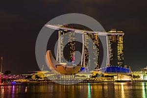 Nightscape of Singapore Marina Bay Sand