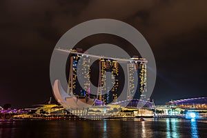 Nightscape of Singapore Marina Bay Sand