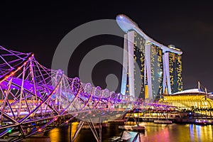 Nightscape of Singapore Marina Bay Sand