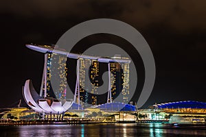 Nightscape of Singapore Marina Bay Sand