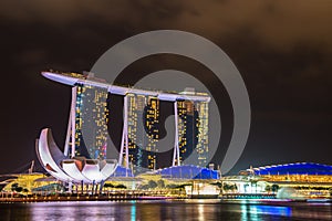 Nightscape of Singapore Marina Bay Sand