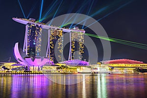 Nightscape of Singapore Marina Bay Sand Singapore