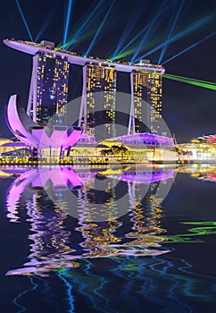 Nightscape of Singapore Marina Bay Sand Singapore