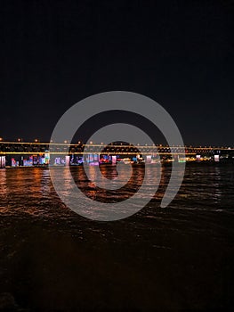 nightscene of grand yangtze river bridge