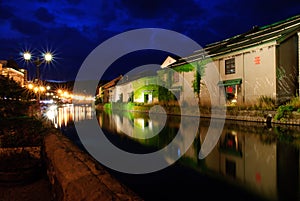 Nightscene of Otaru Canal, Hokkaido