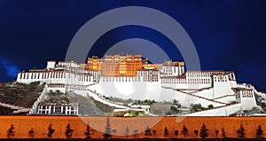 Nightscene of Potala palace photo