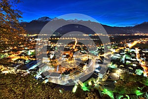 Nightscene of Vaduz in Liechtenstein