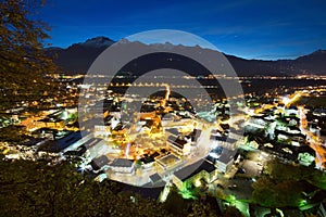 Nightscene of Vaduz in Liechtenstein