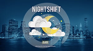 Nightshift Business Evening Hours Overtime Concept