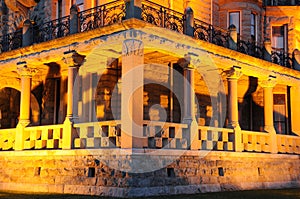 Nightshot of castle corridor