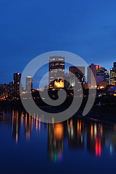 Nightshot of edmonton downtown