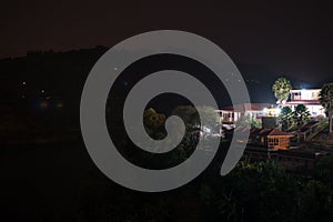 Nightshot of a Resort at Lake Kivu, Kibuye, Rwanda