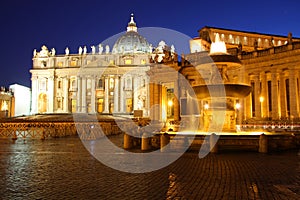 Nightshot of Saint Peter's Basilica