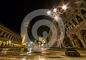 Nightshot from the Square of San Marco, Venice photo