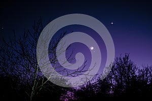 Nightsky with Moon, Venus and Aldebaran