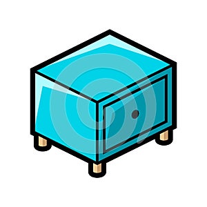 Nightstand icon in isometry style. Domestic and office furniture and equipment. photo