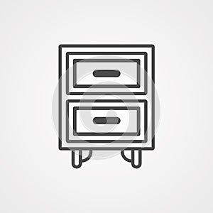 Nightstand vector icon sign symbol