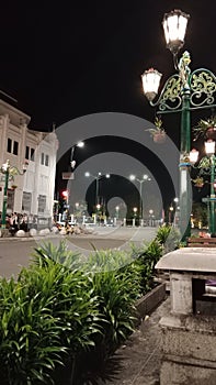 nighttime atmosphere in the Jogjakarta square, Indonesia