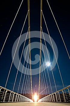 Nighttime bridge photo