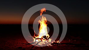Nighttime campfire