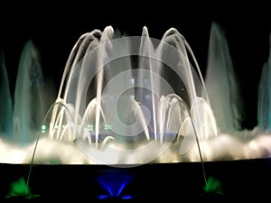 Nighttime fountain display photo