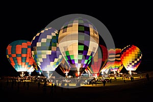 Nighttime at a Hot Air Balloon Festival