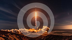 Nighttime Rocket Launch
