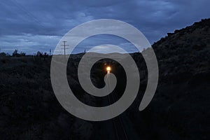 Nighttime shot of an train