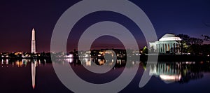 Nighttime Washington D.C Waterfront Panorama