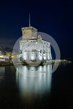 Nightview on the castle on the sea