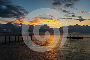 Nightview of Fusaki Beach at dusk