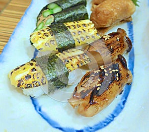 Nigiri sushi closeup