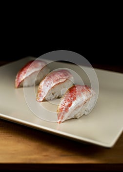 Nigiri sushi red mullet.