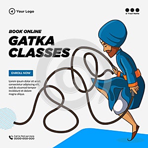 Banner design of book online gatka classe photo