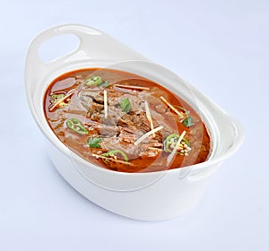 Nihari or Nehari is a tender meat stew. Cooked in various spices on low heat.