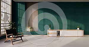 Nihon green room design interior -  room japanese style. 3D rendering photo