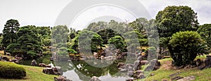 Nijo castle gardens panoramic view, kyoto, kansai, Japan