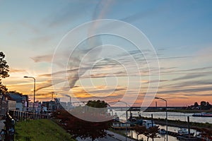 Nijmegen city scape at sunset