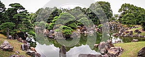 Nijo castle gardens panoramic view, kyoto, kansai, Japan